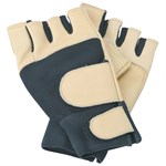 Hardy Full Grain Leather Work Gloves Blue Cream - Medium Image